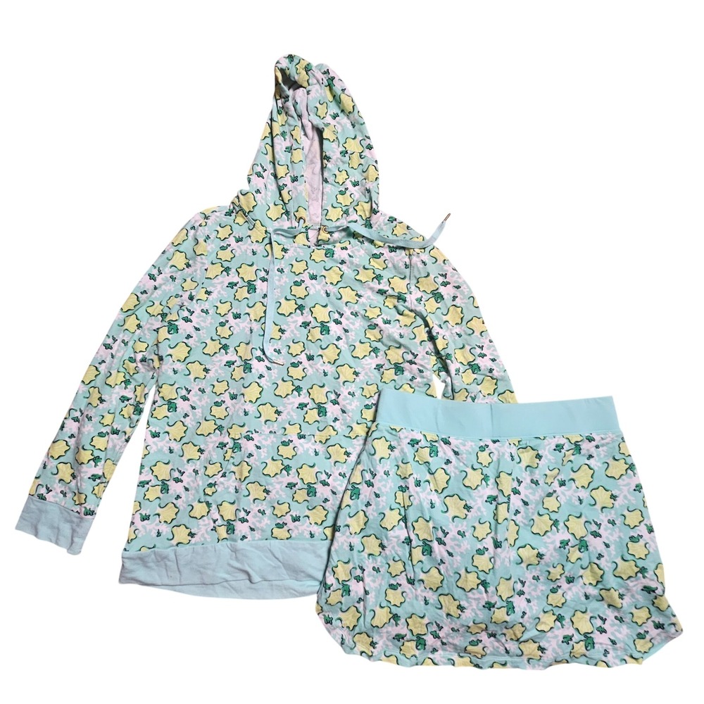 Crown & Ivy‎ Shell Print Hoodie and Skort Set Mint Green M Lounge Athleisure